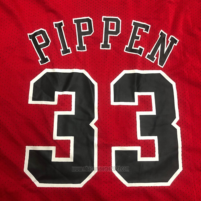 Camiseta Manga Corta Chicago Bulls Scottie Pippen #33 Rojo